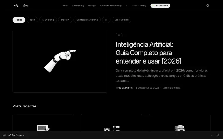 Blog homepage